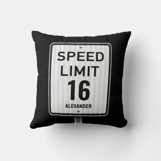 Modern 16th Birthday Speed Sign クッション (裏面)