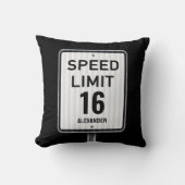 Modern 16th Birthday Speed Sign クッション (正面)