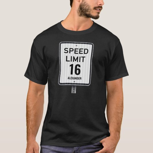 Modern 16th Birthday Speed Sign Tシャツ (正面)