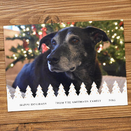 Modern 1-Photo Collage Customizable Christmas Card シーズンカード