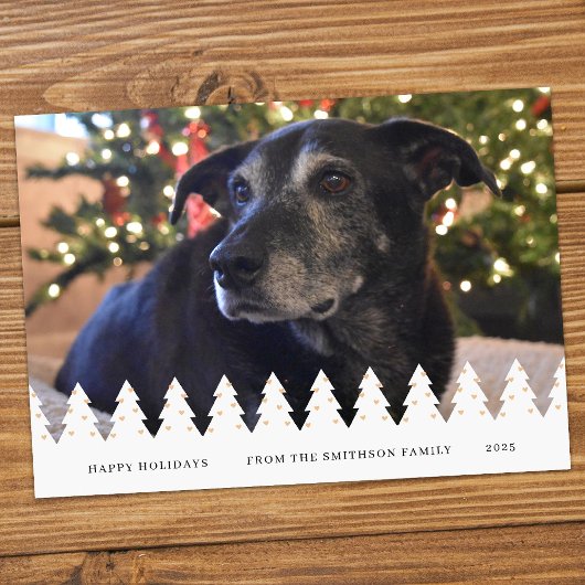 Modern 1-Photo Collage Customizable Christmas Card シーズンカード