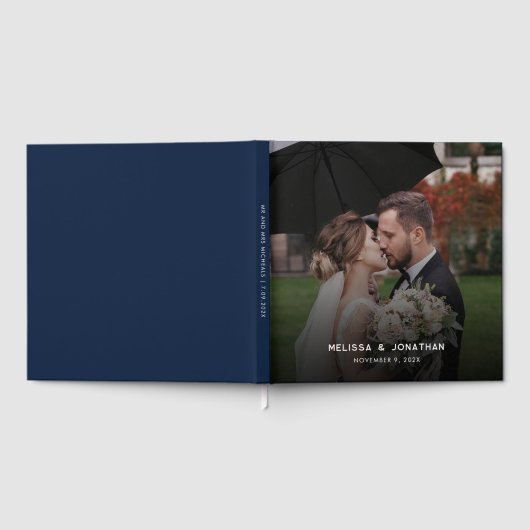 Modern 1 Photo Wedding ゲストブック (全面)