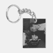 Modern 1-Year Anniversary Wedding Photo キーホルダー (正面左)