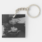 Modern 1-Year Anniversary Wedding Photo キーホルダー (裏面)
