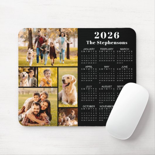 Modern 2023 Calendar 6 Photo Collage Personalized マウスパッド (マウス)
