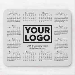 Modern 2026 Calendar Business Company Logo Gray マウスパッド