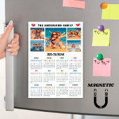 Modern 2026 Calendar Custom Photo Collage Magnet