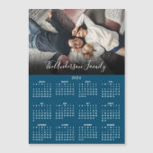 Modern 2026 Calendar Family Photo Blue Magnet (正面)