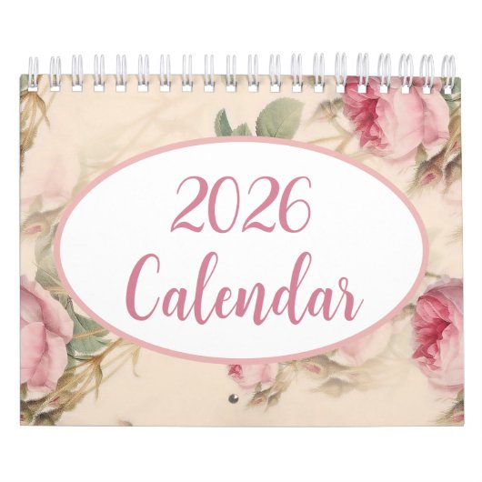 Modern 2026 Floral Calendar, Elegant and Artistic カレンダー (カバー)
