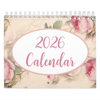 Modern 2026 Floral Calendar, Elegant and Artistic カレンダー