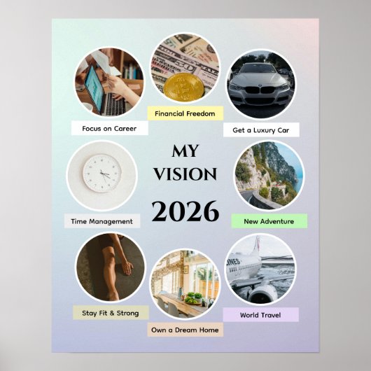 Modern 2026 Manifestation Poster | Aesthetic Soft  ポスター (正面)