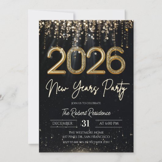 Modern 2026 New Years Party  招待状 (正面)