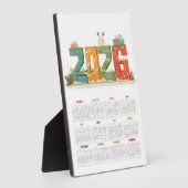 Modern 2026 Tabletop Desk Calendar - New year フォトプラーク (側面)