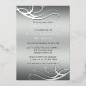 Modern 25th Wedding Anniversary Arch Photo Silver 箔招待状 (正面)