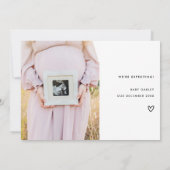 Modern 2-Photo Baby 'Coming Soon' Pregnancy 案内状 (裏面)