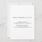 Modern 2 photo black and white 60th Birthday Party 招待状 (裏面)