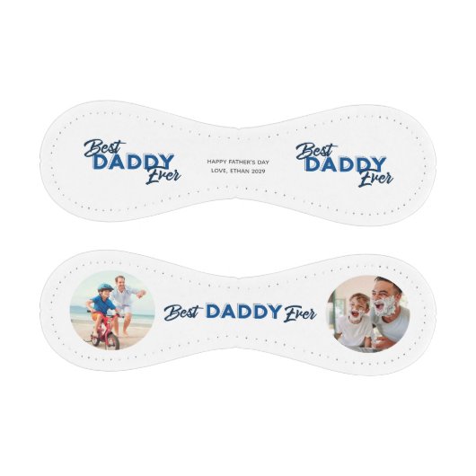Modern 2 Photo Collage Best Daddy Ever 野球ボール (パネル)