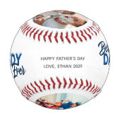 Modern 2 Photo Collage Best Daddy Ever 野球ボール (正面)