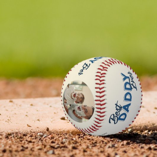Modern 2 Photo Collage Best Daddy Ever 野球ボール