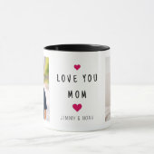 Modern 2 Photo Collage Love You Mom  マグカップ (中央)