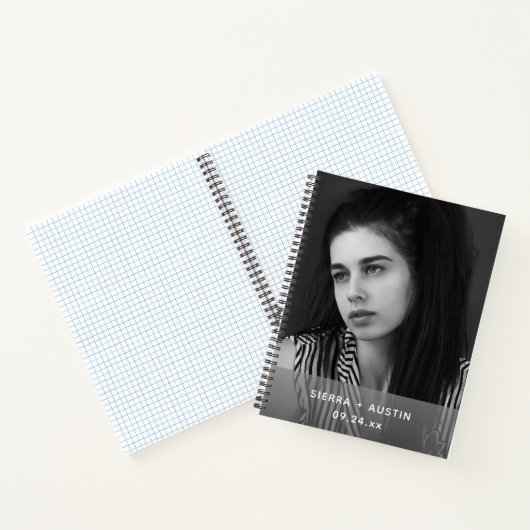 Modern 2 Photo Collage Personalized ノートブック (内部)