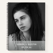Modern 2 Photo Collage Personalized ノートブック (正面)