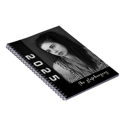 Modern 2 Photo Collage Personalized ノートブック (右側)