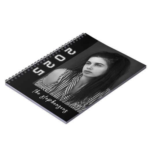 Modern 2 Photo Collage Personalized ノートブック (左側)