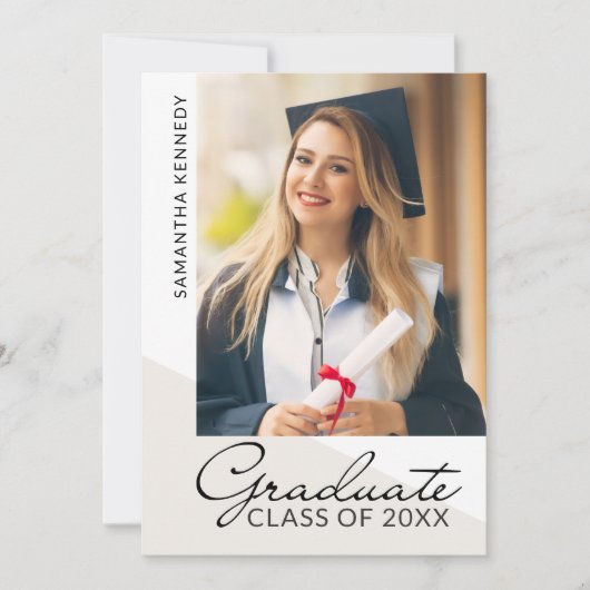 Modern 2 Photo Graduation Class of 2026  案内状 (正面)