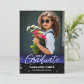 Modern 2 Photo Graduation Senior Photo Grad Invite 招待状 (スタンド正面)