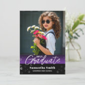 Modern 2 Photo Graduation Senior Photo Grad Invite 招待状 (スタンド正面)