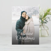 Modern 2 Photos Family Christmas Card シーズンカード (スタンド正面)