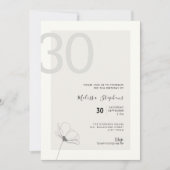 Modern 30th Birthday Invitation - Minimal Style 招待状 (正面)