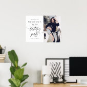 Modern 30th Birthday Party Script Photo Welcome ポスター (ホームオフィス)