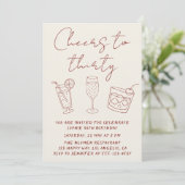 Modern 30th Cheers to Thirty Cocktail Birthday  招待状 (スタンド正面)