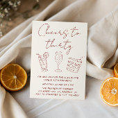 Modern 30th Cheers to Thirty Cocktail Birthday  招待状