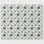 Modern 3 Eyed Pumpkin And Bats Pattern Halloween  ラッピングペーパー (フラット)