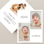 Modern 3 Photo Baby Shower Thank You