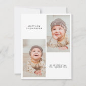 Modern 3 Photo Baby Shower Thank You (正面)