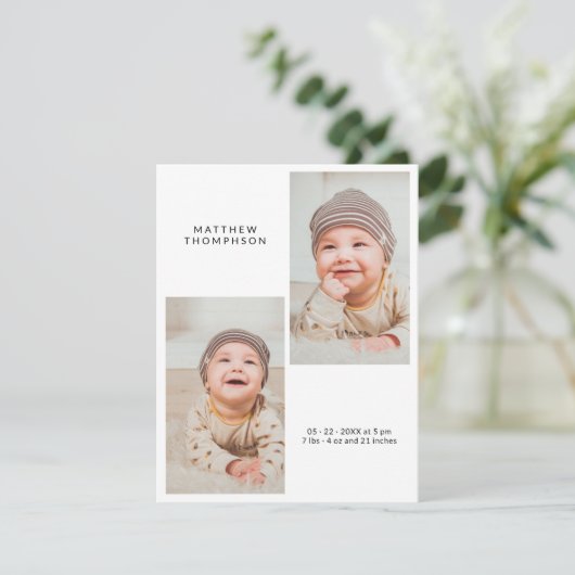 Modern 3 Photo Baby Shower Thank You (スタンド正面)