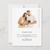 Modern 3 Photo Baby Shower Thank You (裏面)