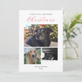 Modern 3-Photo Collage Customizable Christmas Card シーズンカード (スタンド正面)