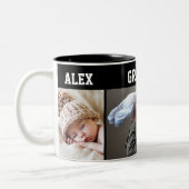 Modern 3 Photo Collage First Grandfather  Mug ツートーンマグカップ (左)