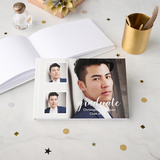 Modern 3 Photo Graduation ゲストブック (正面見開き)