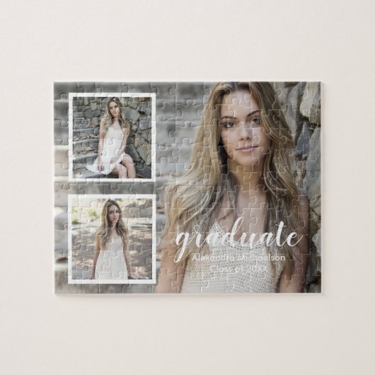 Modern 3 Photo Graduation ジグソーパズル (横)