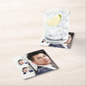 Modern 3 Photo Graduation スクエアペーパーコースター (インサイチュ)