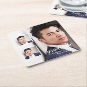 Modern 3 Photo Graduation スクエアペーパーコースター (アングル)