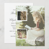 Modern 3 Photo Graduation 招待状 (正面/裏面)