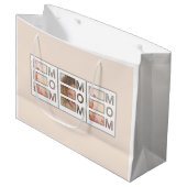 Modern 3 Photo Grid Mom Birthday Keepsake ラージペーパーバッグ (正面アングル)