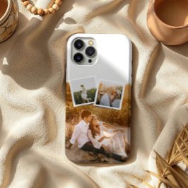Modern 3 Photo Layout Custom iPhone Case 15 Proケース